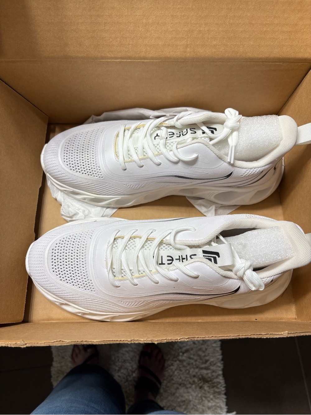 Men's White Steel Toe Sneakers - Lightweight Comfort